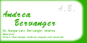 andrea bervanger business card